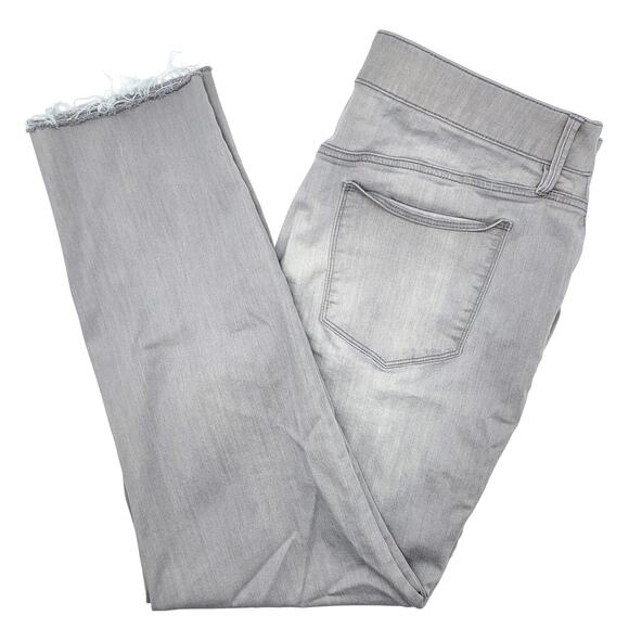 Chico's Jeans Women's 3R, 16R Gray Mid Rise Comfort Stretch Raw Hem Ankle - Picture 1 of 7